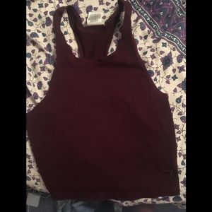 Maroon razor back crop top